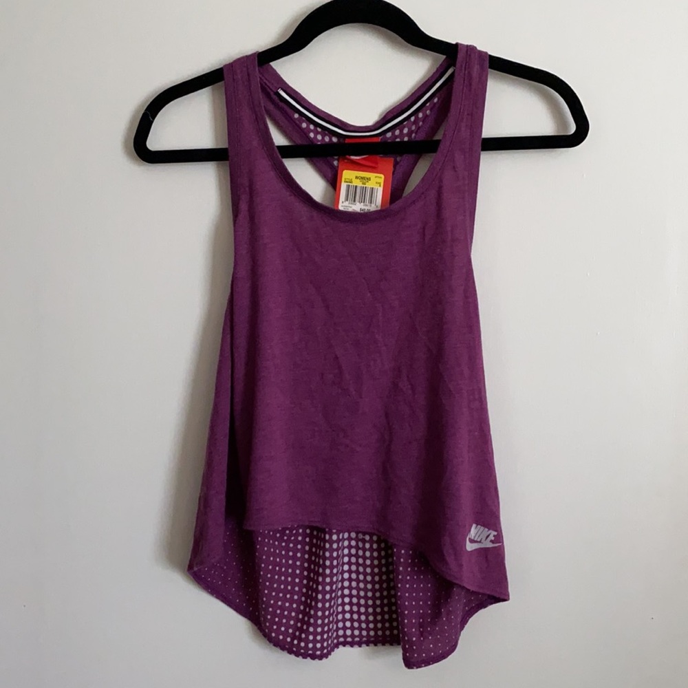 Purple Nike hi-lo tank